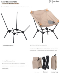 Elosung Folding Moon Chair with Adjustable Height - Image 5