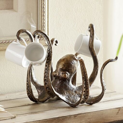 Elosung Bronze Octopus Mug Holder – image 2
