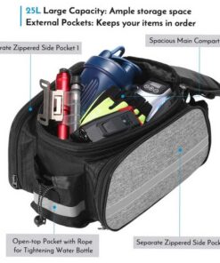 Elosung Padded Waterproof Rear Rack Bag - Image 3
