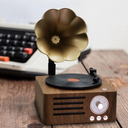 Elosung Gramophone Bluetooth Speaker with TF and USB – image 1