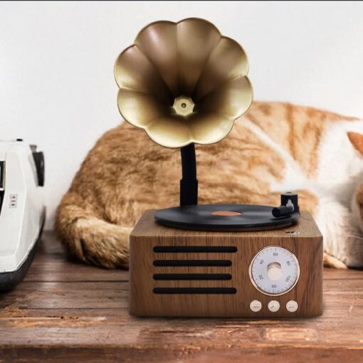 Elosung Gramophone Bluetooth Speaker with TF and USB – image 3