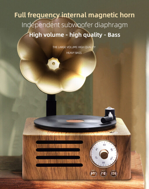 Elosung Gramophone Bluetooth Speaker with TF and USB – image 5