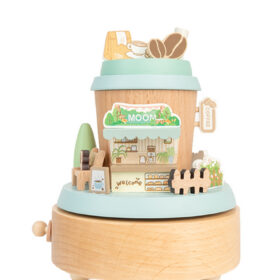 Elosung Wooden Ferris Wheel Music Box with Hand Crank – image 1