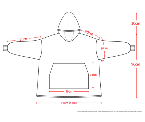 Elosung Wearable Blanket Hoodie, Purple Flannel – image 3