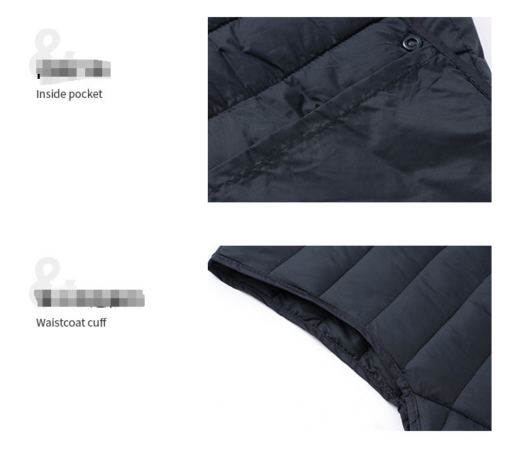Elosung XXL Men's Puffer Vest, Stand Collar – image 4
