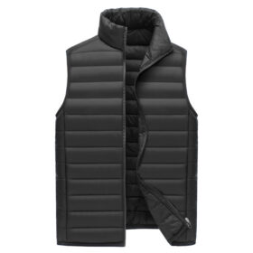 Elosung Men's Lightweight Black Puffer Vest – image 1