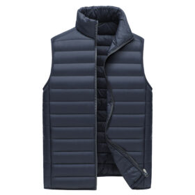 Elosung Men's Lightweight Puffer Vest, Stand Collar – image 1