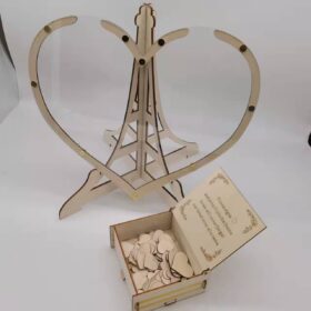Elosung Heart Drop Guest Book with Eiffel Tower Stand – image 1