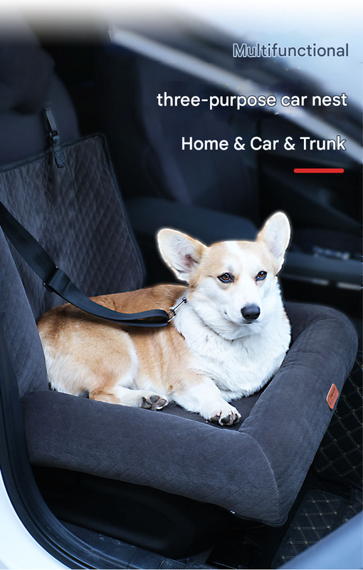 Elosung Dog Car Booster Seat 2-in-1 Bed – image 2