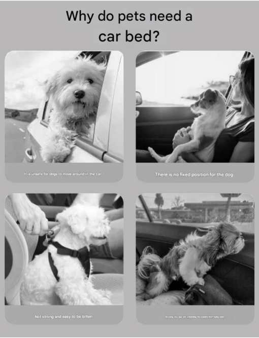 Elosung Dog Car Booster Seat 2-in-1 Bed – image 3