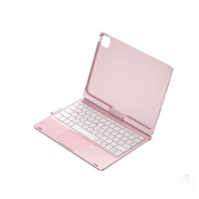 Elosung Rose Gold iPad Keyboard Case with RGB Trackpad – image 1