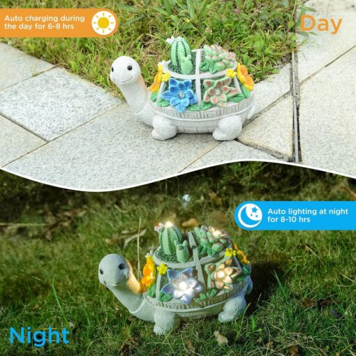 Elosung Rabbit and Butterfly Solar Garden Statue – image 2