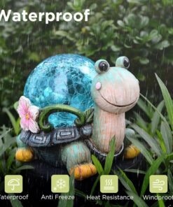 Elosung Cat & Butterfly Solar Garden Statue with LEDs - Image 3
