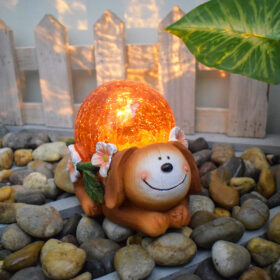 Elosung Dog Solar Garden Statue with Glowing LEDs – image 1