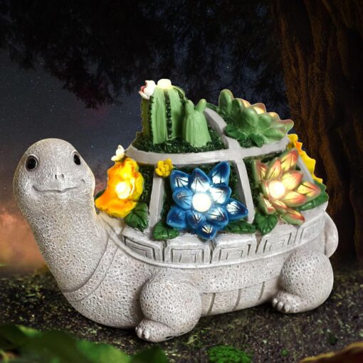 V888-ELOSUNG34550-202507281711-00.jpg Elosung Solar Cactus Turtle Statue with LED Glow – image 1