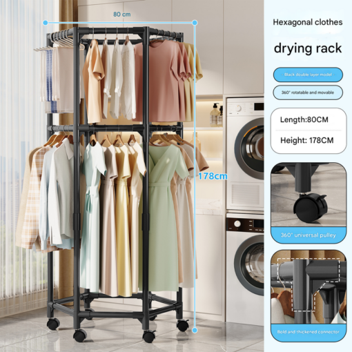 Elosung Rotating Garment Rack with 360° Rail – image 1