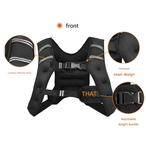 Elosung 5kg Weighted Vest with Reflective Strips – image 2