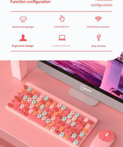 Elosung Wireless Keyboard & Mouse Combo, Round Keys - Image 4