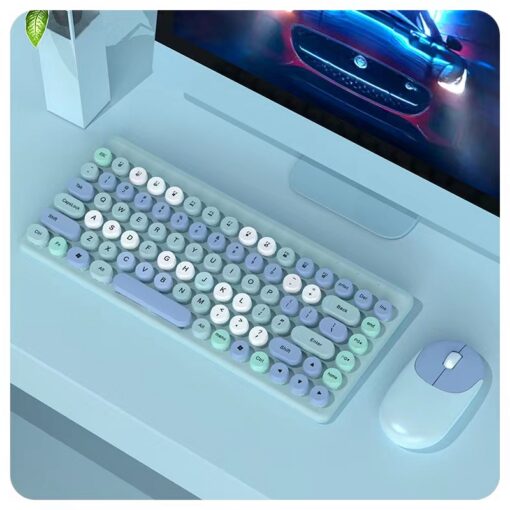 Elosung Wireless Keyboard Mouse Combo, Round Keys – image 2