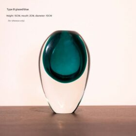 Elosung Teardrop Glass Vase with Cased Blue Finish – image 1