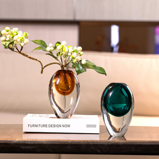 Elosung Teardrop Glass Vase with Glazed Finish – image 2