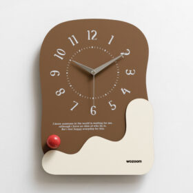 Elosung Silent Wavy Wall Clock with Ceramic Accent – image 1