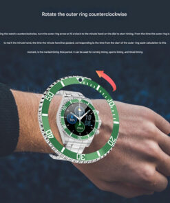 Elosung Stainless Steel Smartwatch with Timer Bezel - Image 5