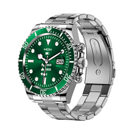 V888-ELOSUNG35445-202506301041-00.jpg Elosung Stainless Steel Smartwatch with Timer Bezel – image 1