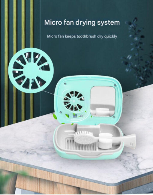 Elosung UVC Toothbrush Steriliser Case with Drying Fan – image 4