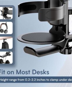 Elosung Adjustable Desk Cup Holders & Headphone Hanger - Image 3