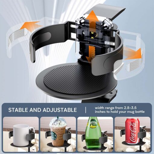 Elosung Adjustable Desk Cup Holders & Headphone Hanger – image 4