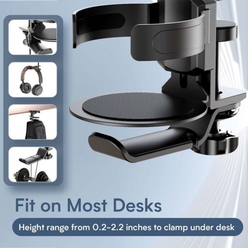 Elosung Adjustable Desk Cup Holder & Headphone Hanger – image 3