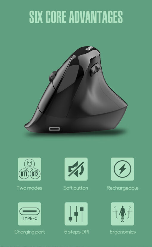 Elosung Vertical Wireless Mouse with Silent Clicks – image 5