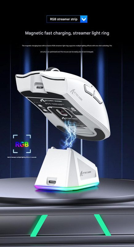 Elosung Tri Mode Gaming Mouse with RGB Dock – image 5