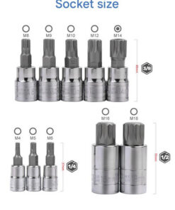 Elosung 10 Piece M Type Spline Socket Set Chrome Steel - Image 5