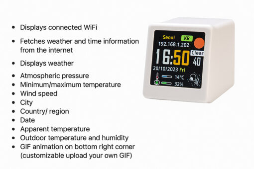 Elosung Wi-Fi Weather Clock with GIF Display – image 5
