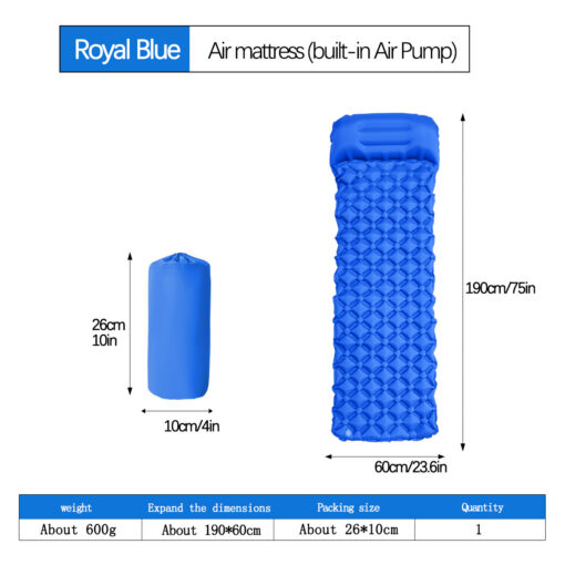 V888-ELOSUNG35940-202508300011-00.jpg Elosung 2pc Inflatable Camping Mat with Pillow – image 1