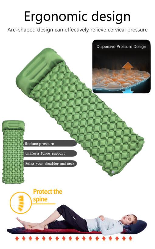 Elosung 2pc Inflatable Camping Mat with Pillow – image 9