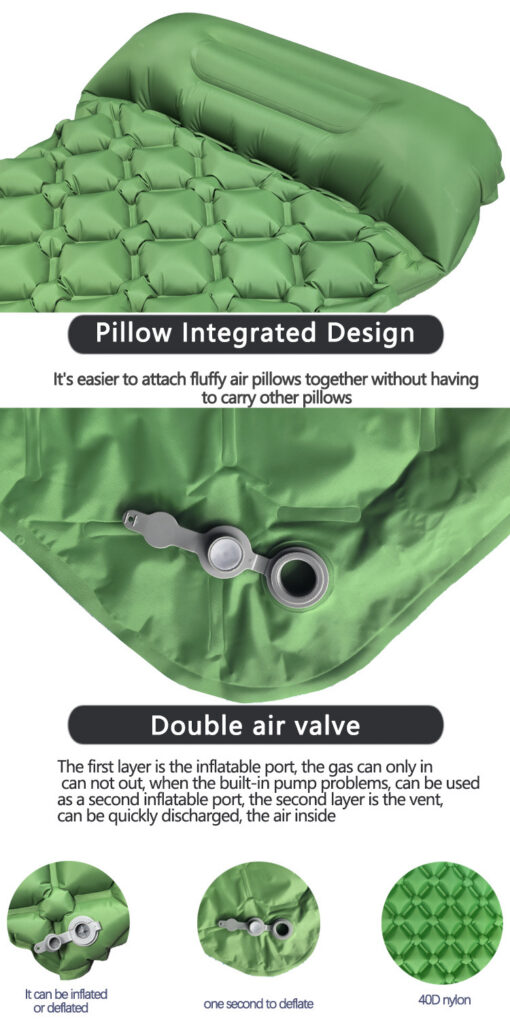 Elosung Inflatable Sleeping Mat with Pillow – image 7