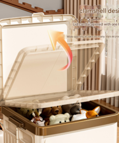 Elosung Foldable Storage Box with Lid and Wheels - Image 3