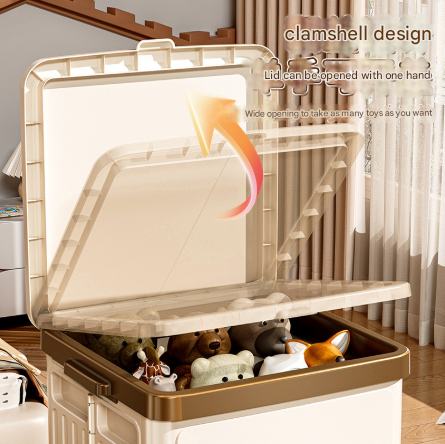 Elosung Foldable Storage Box with Lid and Wheels – image 3