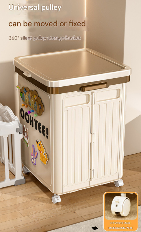 Elosung Foldable Storage Box with Lid and Wheels – image 8