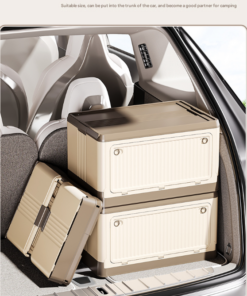 Elosung Collapsible Storage Box with Wheels, Brown - Image 7