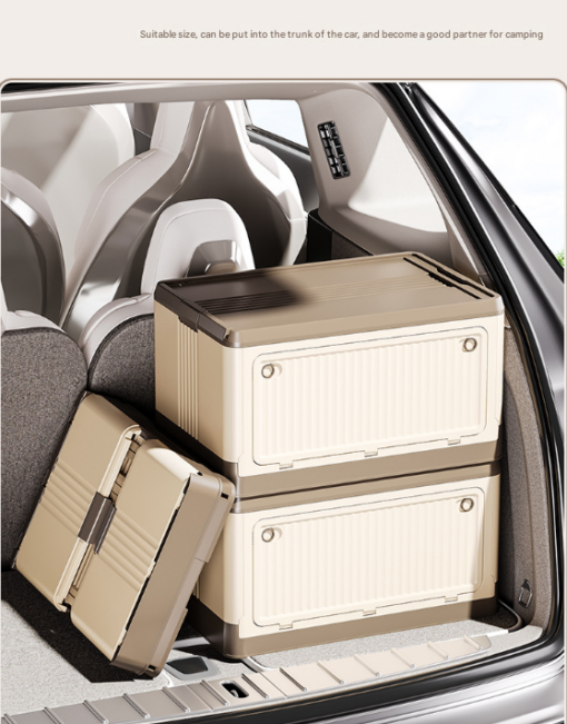 Elosung Collapsible Storage Box with Wheels, Brown – image 7