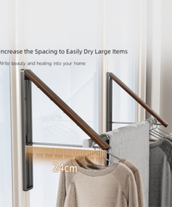 Elosung Foldable Wall Mounted Clothes Rack 2 Pack - Image 4