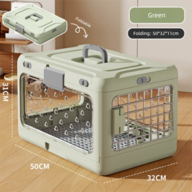 Elosung Foldable Pet Carrier with Urine Grid – image 1