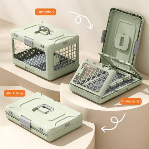 Elosung Foldable Pet Carrier with Urine Grid – image 3