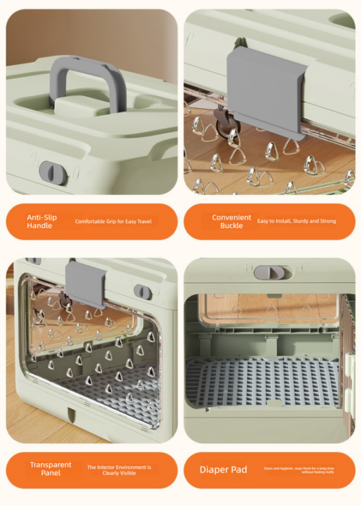 Elosung Foldable Pet Carrier with Urine Grid – image 4