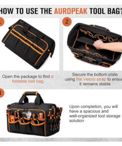 Elosung 17 Inch Tool Bag with 46 Pockets - Image 3