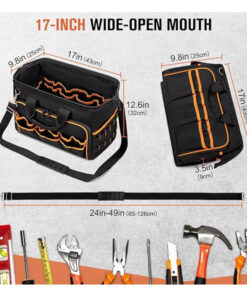 Elosung 17 Inch Tool Bag with 46 Pockets - Image 4
